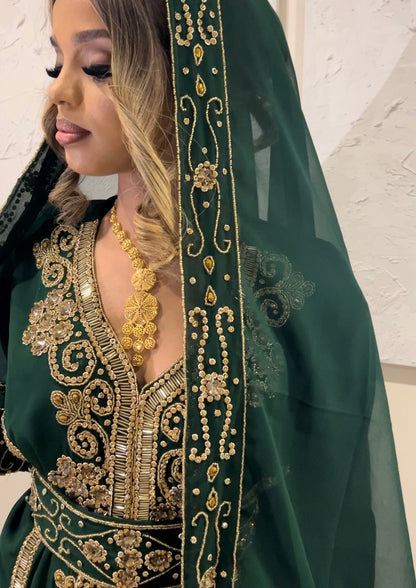Dark Green Nikkah Kaftan (Pre - Order)