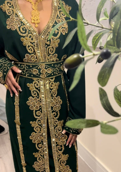 Dark Green Nikkah Kaftan (Pre - Order)